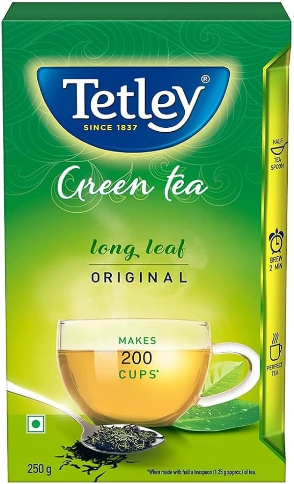 Tetley Long Leaf Green Tea, Lemon, 250g