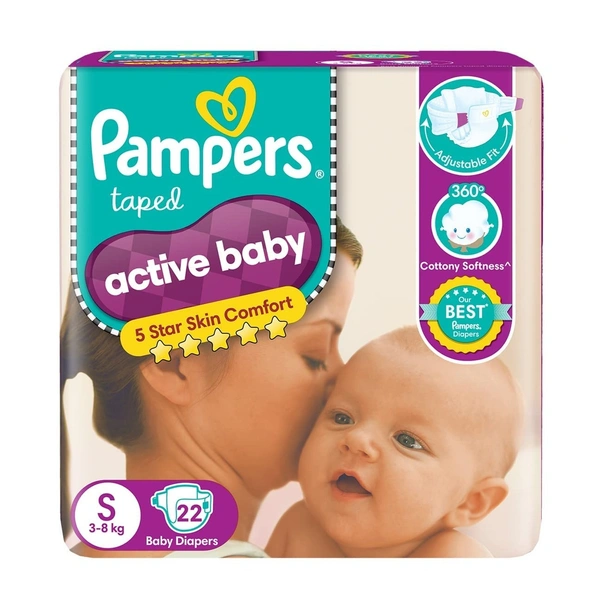 Pampers Active Baby Diapers, Small, 22N