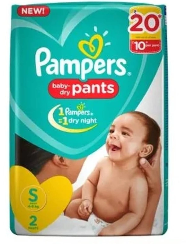 Pampers Diapers Baby Dry Pants Small, 4 pants