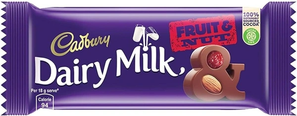 Cadbury Dairy Milk Chocolate Bar Fruit& Nut, 36g
