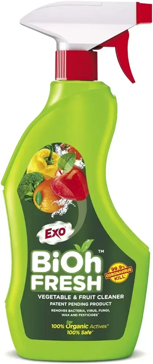 Exo Bio Fresh Vegetable& Fruit Cleaner 100% Organic Actives 100% Safe Spray Bottle, 500ml