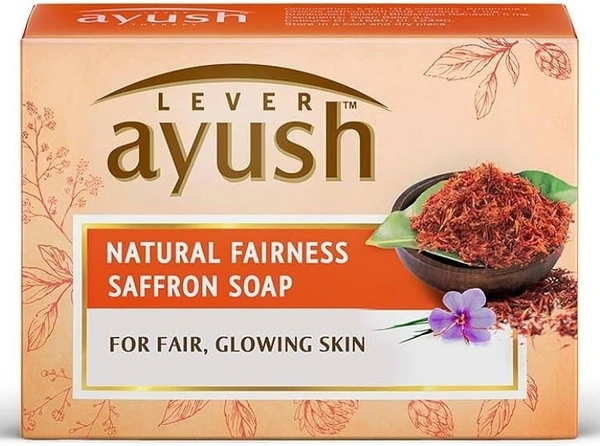 Lever Ayush Bathing Soap Natrual Fairness Saffron Soap, 100g
