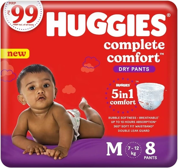 Huggies Dry Pants Diapers Medium, 8 pcs