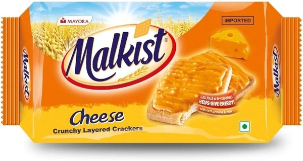 Malkist Cheese Crunchy Layered Crackers Pouch, 138g
