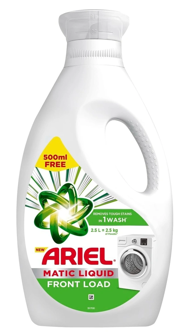Ariel Matic Liquid Detergent Front Load Bottle (500ml Free), 2.5L