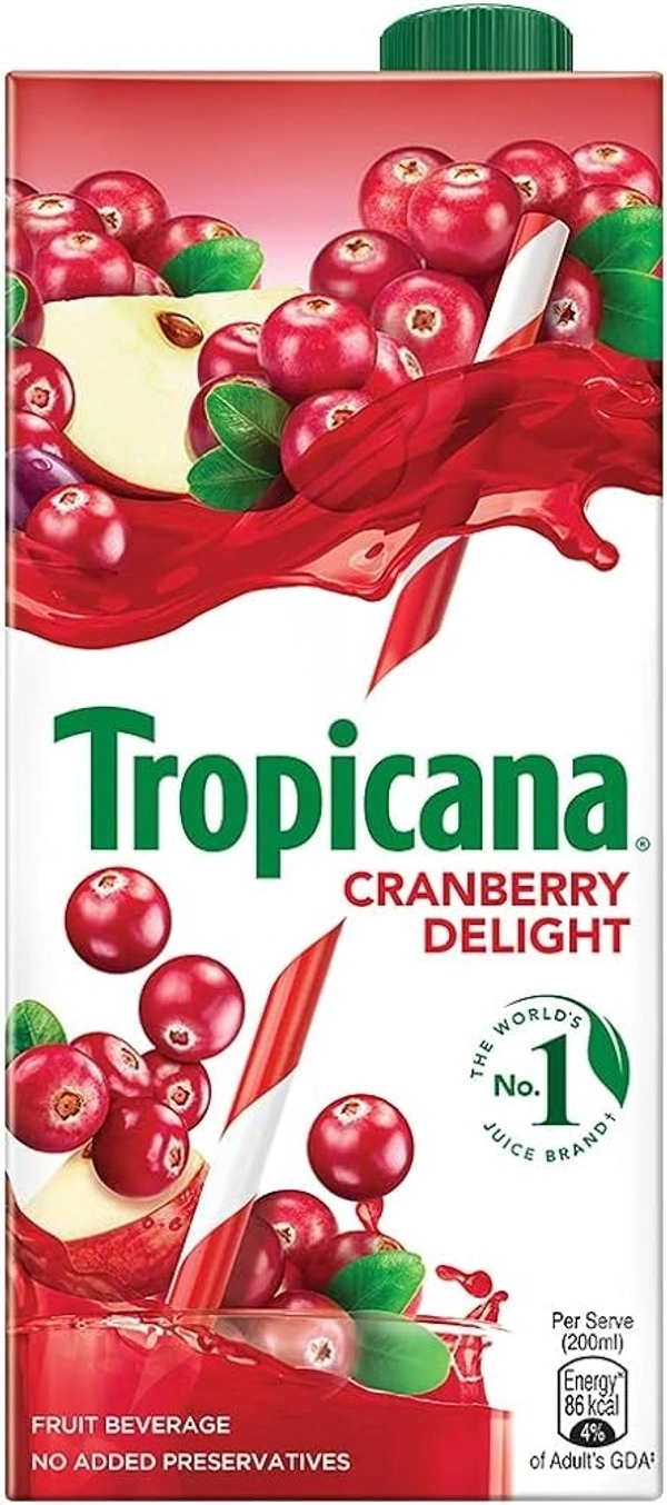 Tropicana Cranberry Packet Soft Drink 1L