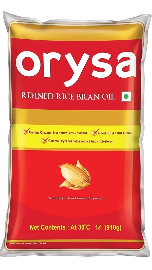 Orysa Refined Rice Bran Oil Pouch, 1L