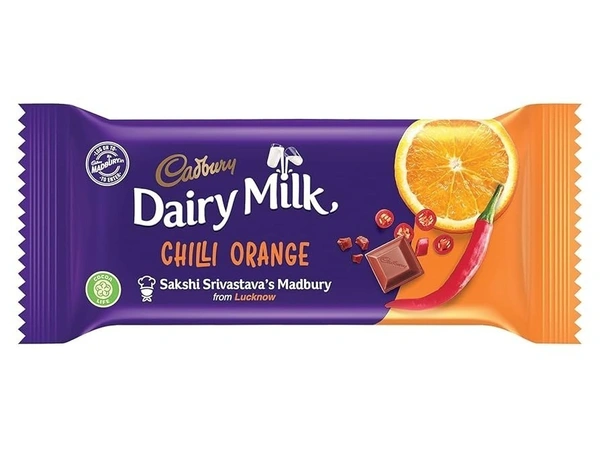Cadbury Dairy Milk Chocolate Bar Chilli Orange, 36g