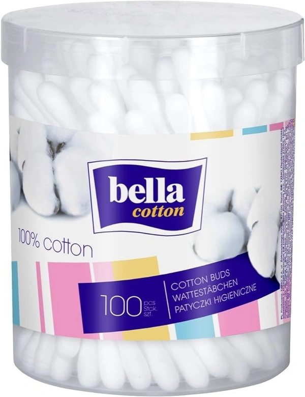 Bella Cotton Buds 100 Nos Round Box, 1 pcs