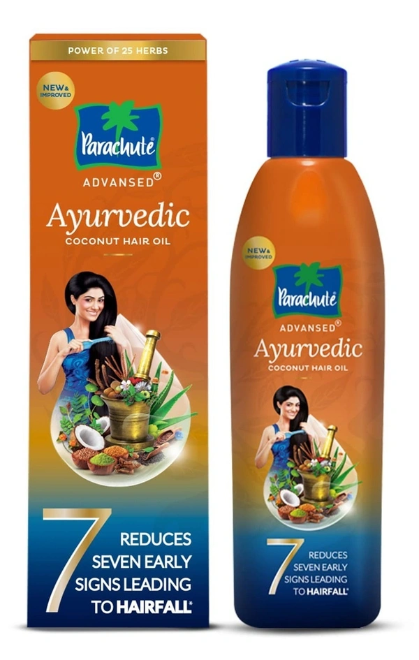 Parachute Ayurvedic Coconut Hair Oil Bottle, 190ml