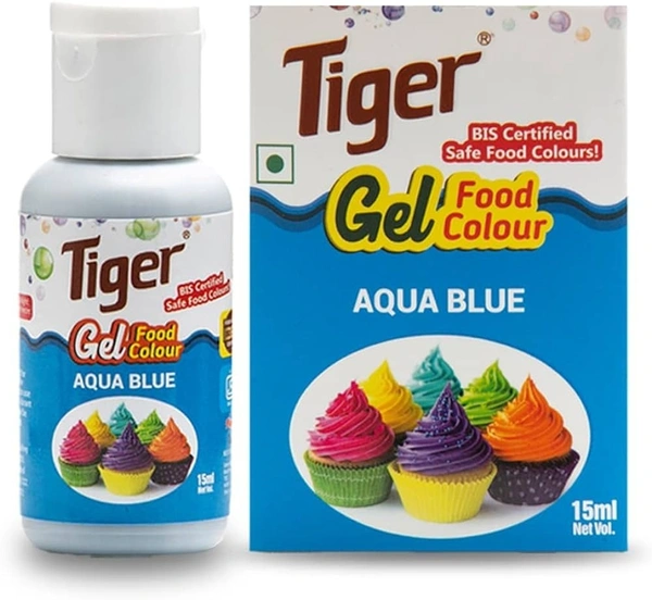 TIGER Aqua Blue Gel Premium Food Colour, 15ml