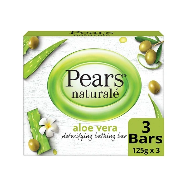 Pears Natural Aloe Vera Detoxifying Soap Bar,3x125g