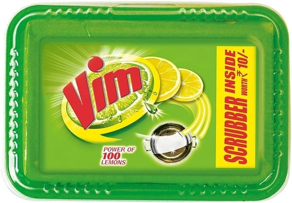 Vim Dishwash Bar With Power Of Lemons Tub, 500g