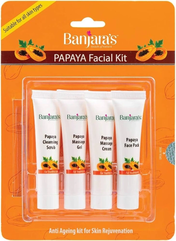 Banjara's Facial Kit, Papaya (Pack of 4)