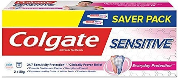 Colgate Sensitive Everyday Protection Anticavity Toothpaste (Buy 1 Get 1 free), 80g
