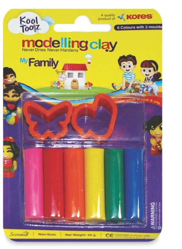 Kores Kool Toolz Modelling Clay 6 Colours, 50g