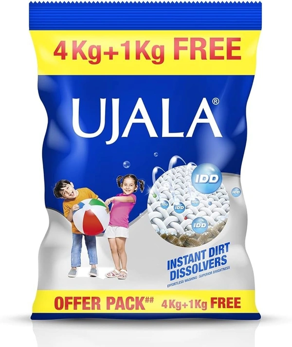 Ujala Instant Dirt Dissolvers Washing Powder, 4Kg +1Kg