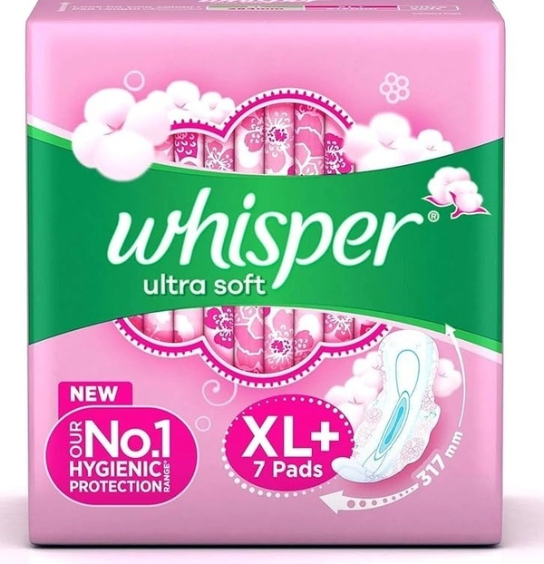 Whisper Ultra Soft Air Fresh Sanitary Pad XL, 7 pads