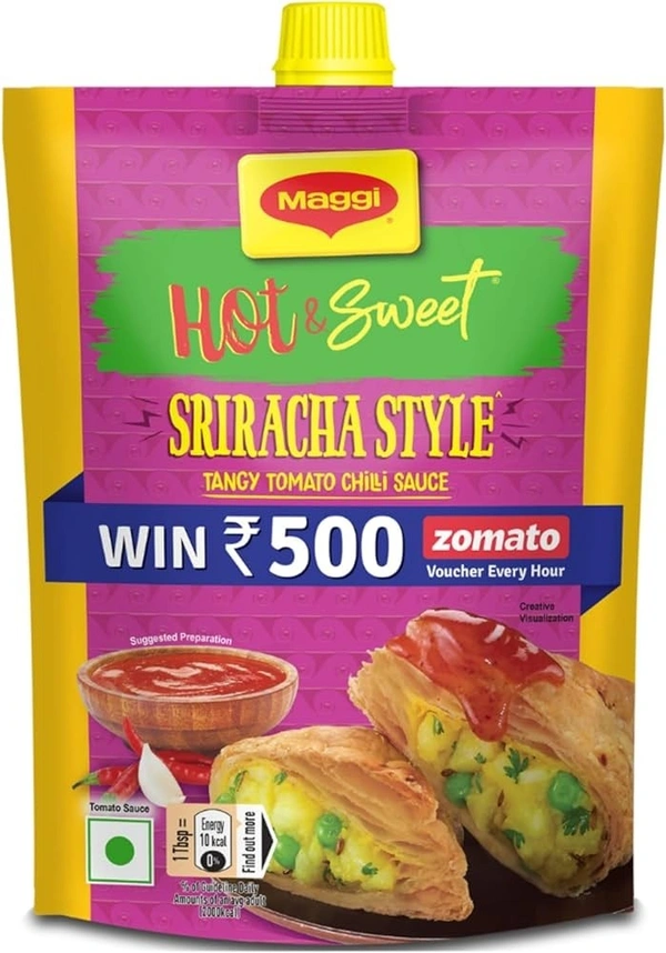 Maggi Hot& Sweet Sriracha Style Tangy Tomato Chilli Sauce Spout Pouch, 300g