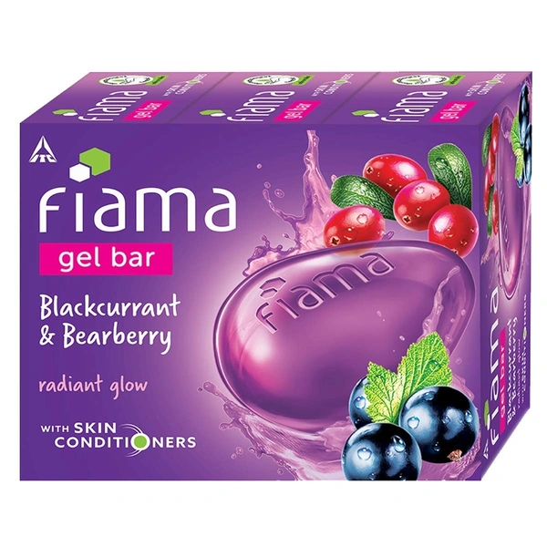 Fiama Blackcurrent& Bearberry Bathing Gel Bar (Pack of 3X125g), 375g