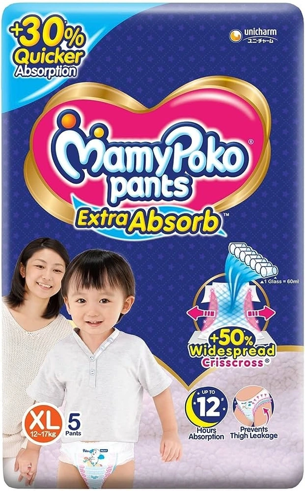 MamyPoko Pants Extra Absorb Extra Large, 5 pants
