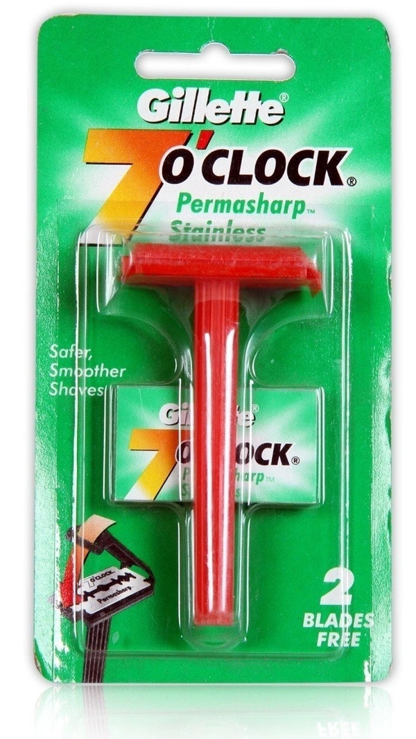 Gillette 7 Clock Stainless Razor Plastic