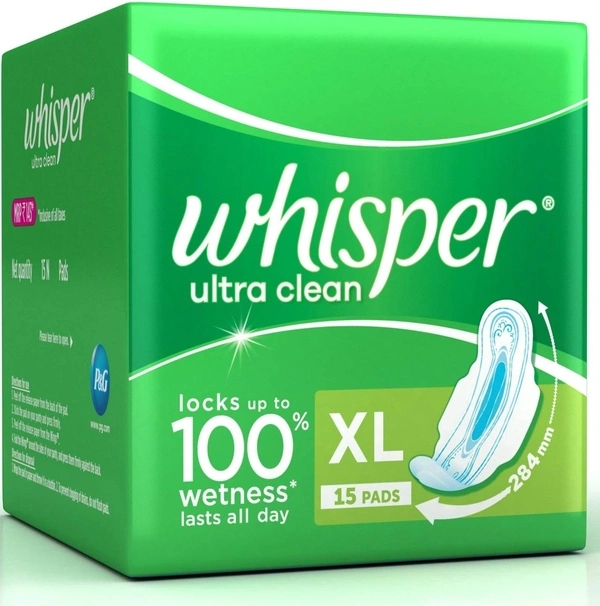 Whisper Ultra Clean XL 15's Extra Large (15 Pads)