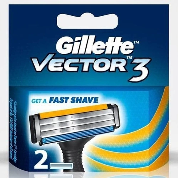 Gillette Vector 3 Cart 2s Fast Shave, 2 pcs