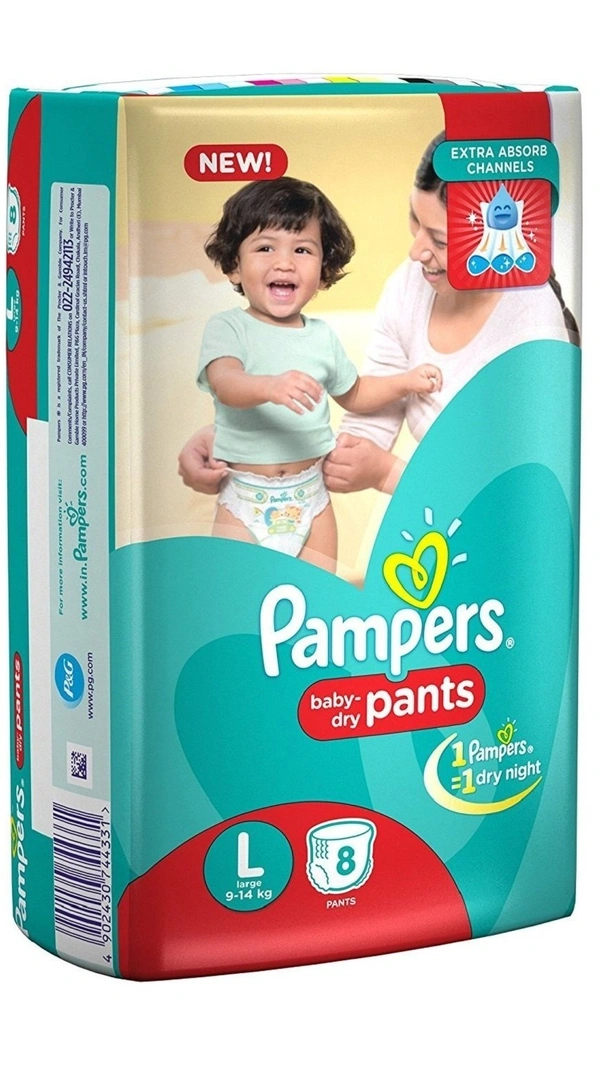 Pampers Baby Dry Pants Large, 8 pants