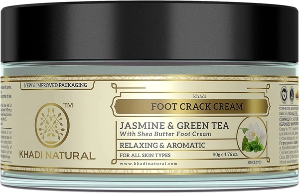 Khadi Herbal Foot Crack Cream Jasmine and GreenTea, 50g