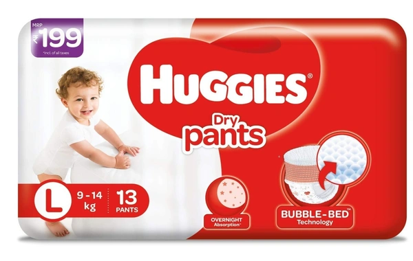 Huggies Dry Pants Diapers Large, 13 pcs