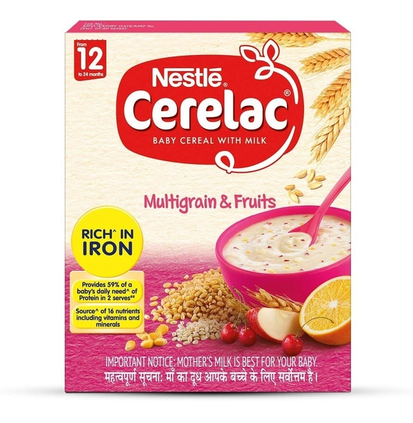 Nestle Cerelac Baby Cereal with Milk , Multigrain & Fruits , From 12 to 24 Months