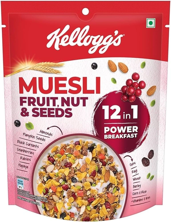 Kellogg's Muesli Fruit Nut& Seeds Pouch, 240g