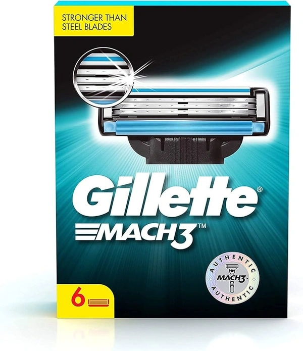 Gillette Mach 3 Shaving Blades Pack of 6 (Cartridges), 650ml
