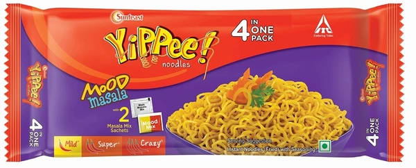 Sunfeast Yippee Noodles Mood Masasla Pouch Four in One Pack Pouch, 280g
