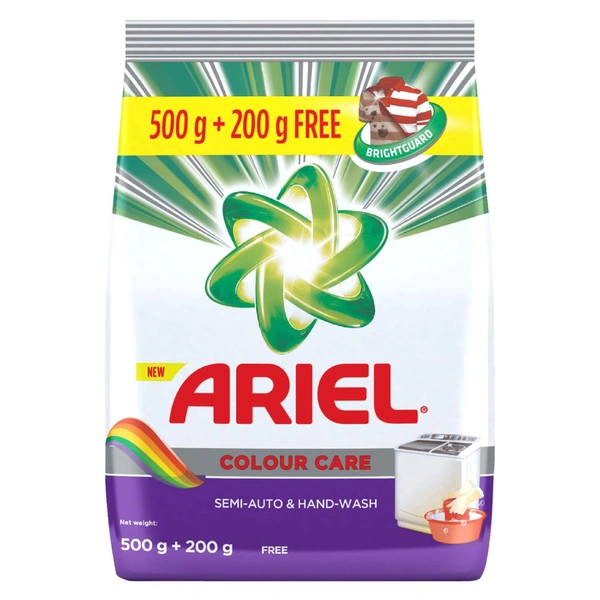 Ariel Detergent Powder Colour Care 500g + 200g Free Pouch, 700g