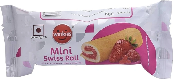 Winkies Mini Swiss Roll Strawberry, 30g