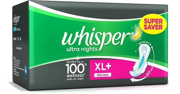 Whisper Ultra Nights XLplus 45's Value Pack Extralargeplus (45 Pads)
