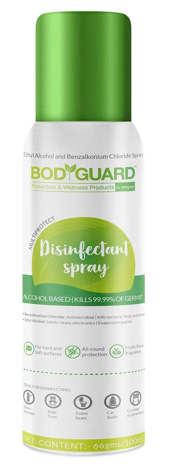BodyGuard Multipurpose Alcohol Based Disinfectant Sanitizer Spray, 100ml