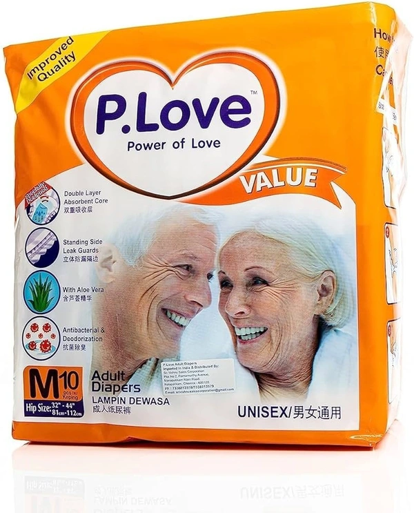 P.love Power Of Love Adult Diapers Medium (10 Pads)