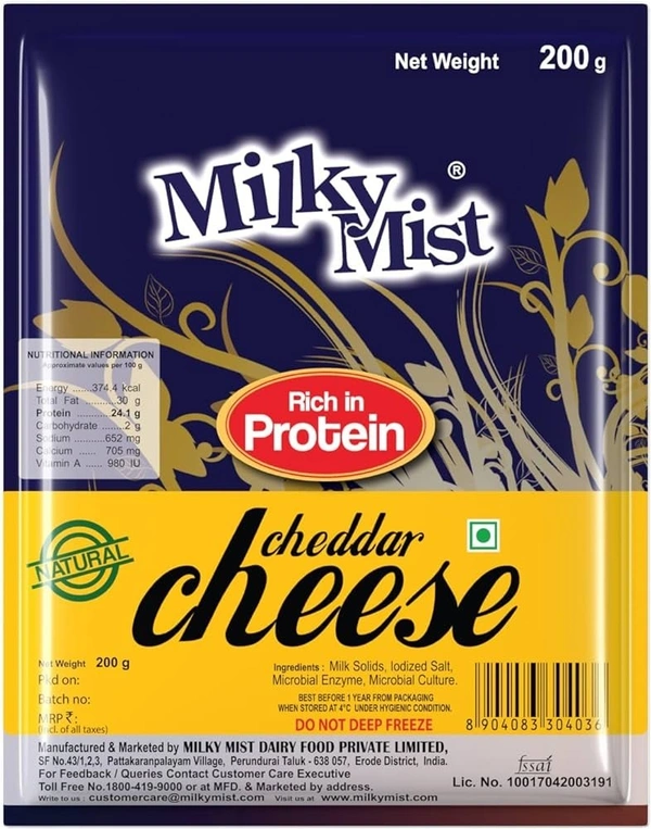 Milky Mist Cheddar Cheese Pack, 200g