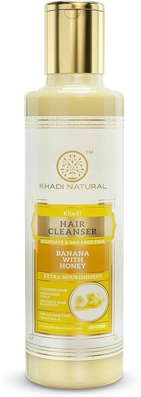Khadi Herbal Banana Cleanser / Shampoo With Honey Sulphate Paraben Free, 210ml