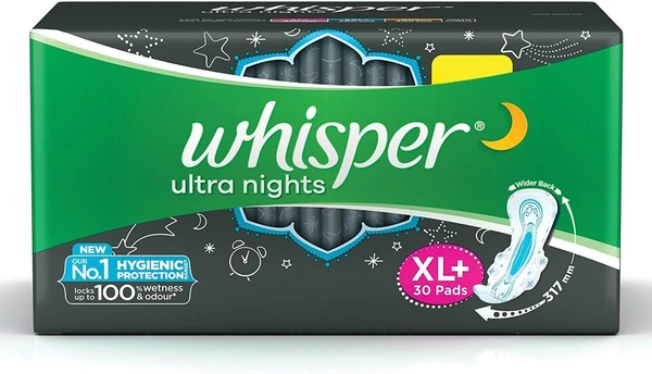 Whisper Ultra Nights XL+ (30 Pads)