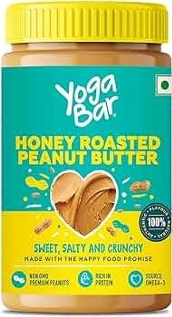 Yoga Bar Honey Roasted Peanut Butter Sweet Salty& Crunchy Jar, 400g