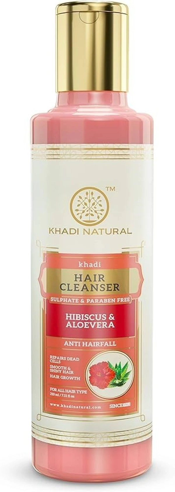 Khadi Herbal Hibiscus Alovera Cleanser/Shampoo Sulphate Paraben Free, 210ml
