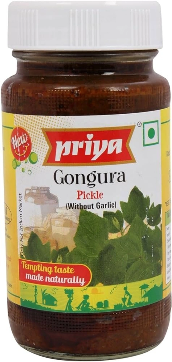 Priya Gongura Pickle Without Garlic, 300g
