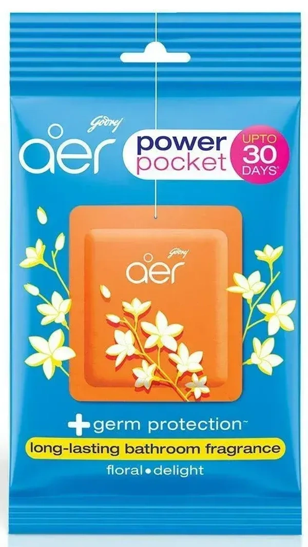 Godrej Aer Bathroom Fragrance Power Pocket Floral Delight Pouch, 10g