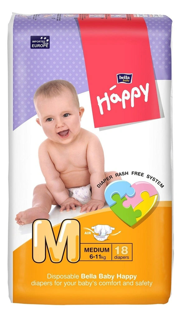 Bella Baby Medium 18 Daipers, 1pcs