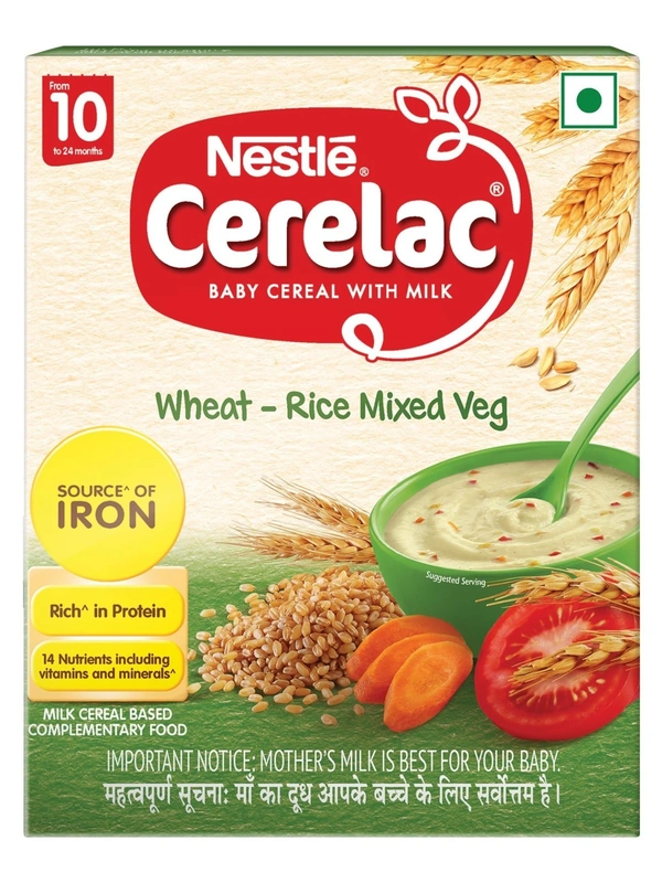 Nestle Cerelac Baby Cereal With Milk Wheat Rice Mixed Veg, 300g