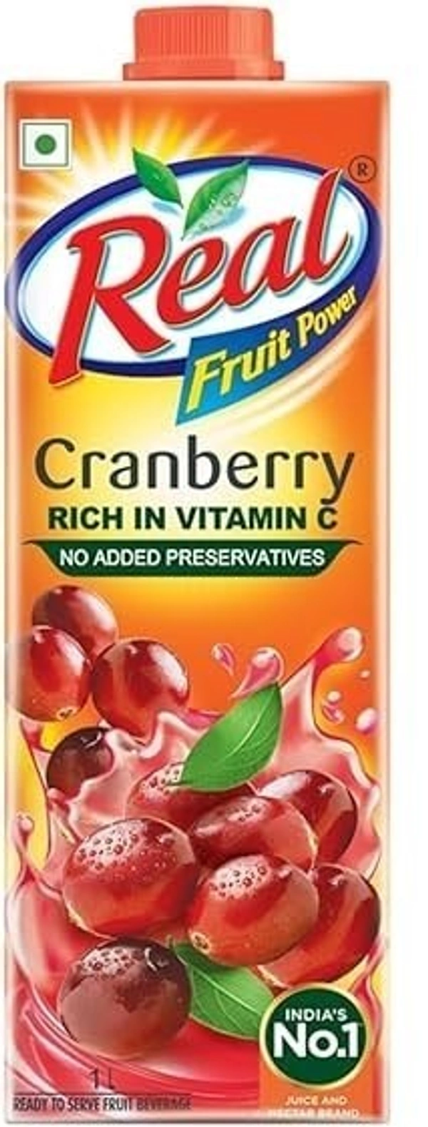 Real Fruit Power Juice, Cranberry, 1L